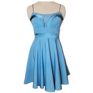 Laundry by Design silk/cotton blend turquoise A-line dress, size 4